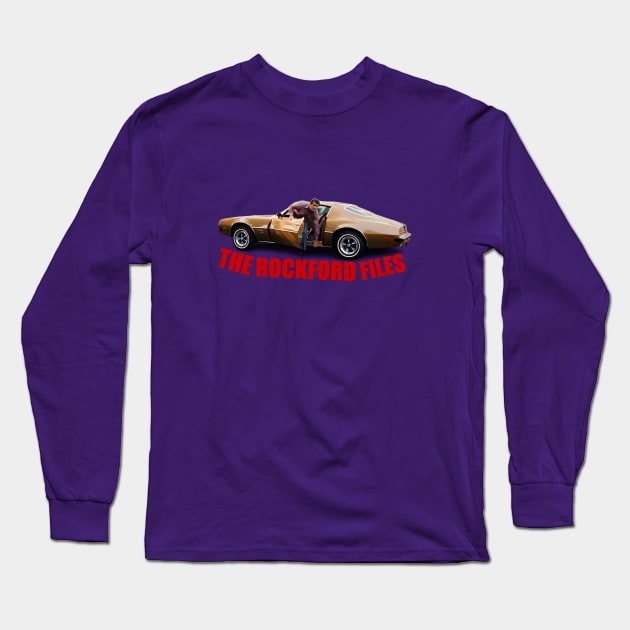 The Rockford Files - James Garner - Pontiac Firebird - 70s Tv Show Long Sleeve T-Shirt by wildzerouk